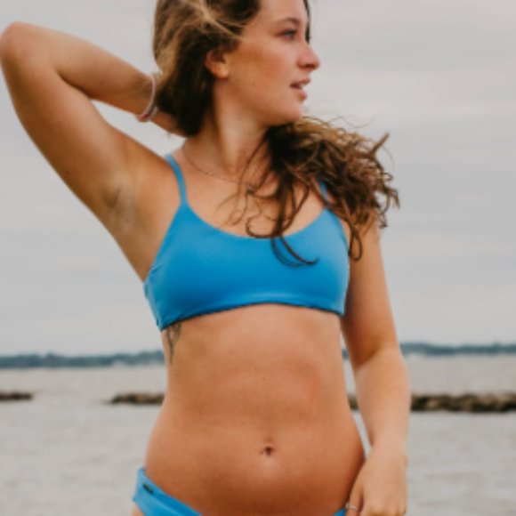 Maaji Maya Blue Lanai Sporty Bralette Bikini Top